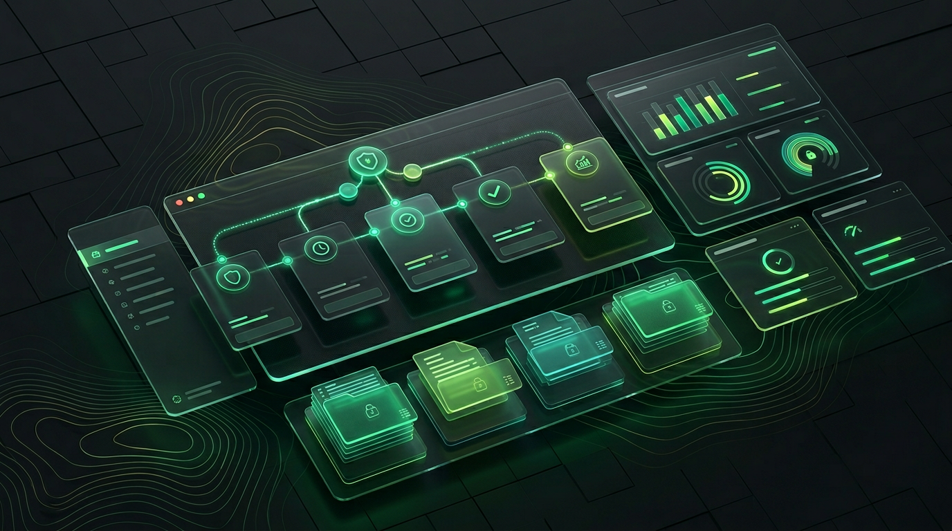 Abstract enterprise operations illustration for OllieSafe
